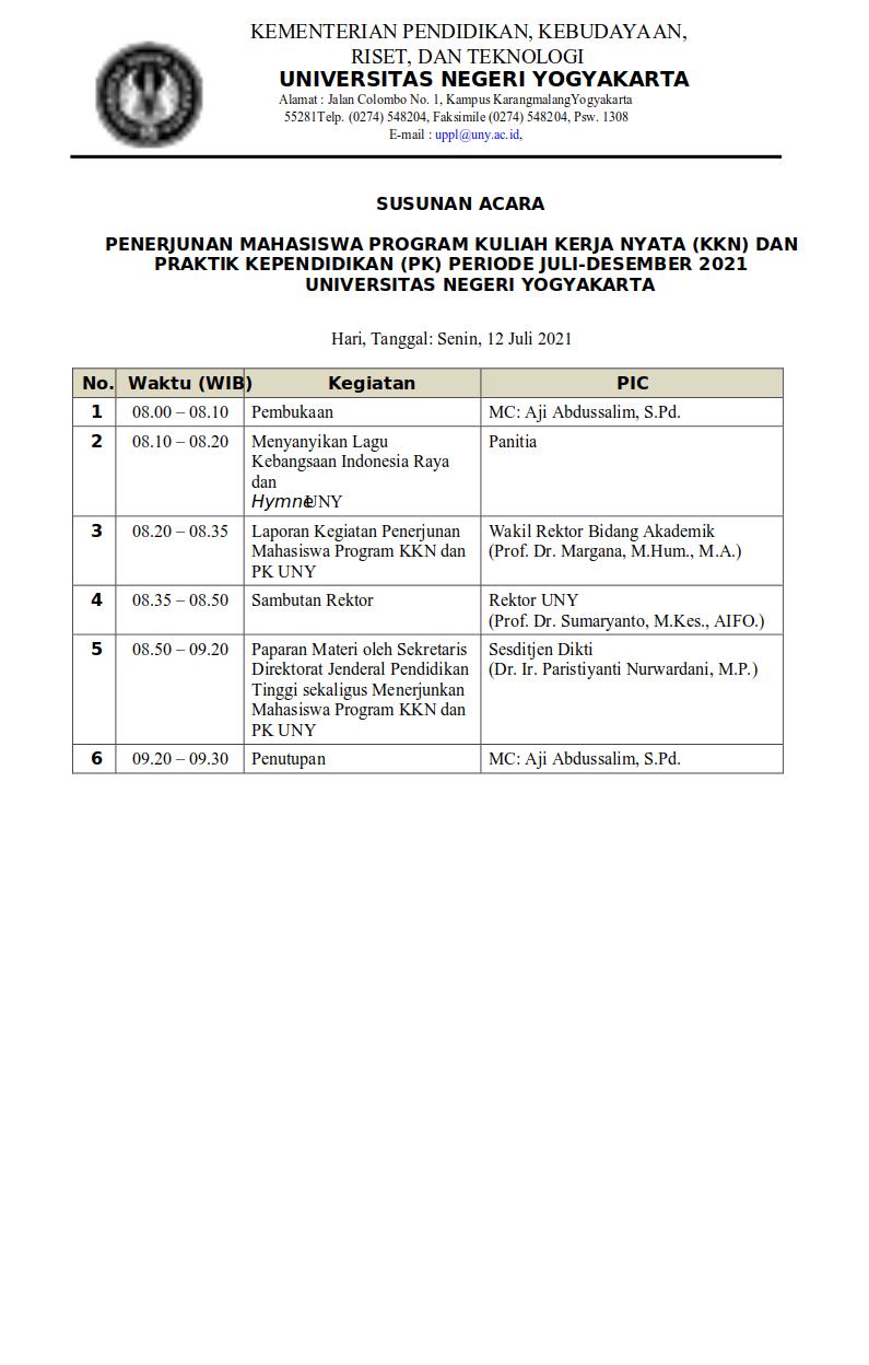 Upacara Penerjunan KKN-PK 2