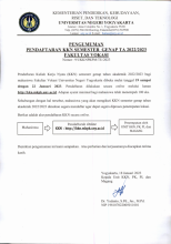 PENGUMUMAN PENDAFTARAN KKN ONLINE FAKULTAS VOKASI SEMESTER GENAP TAHUN AJARAN 2022/2023